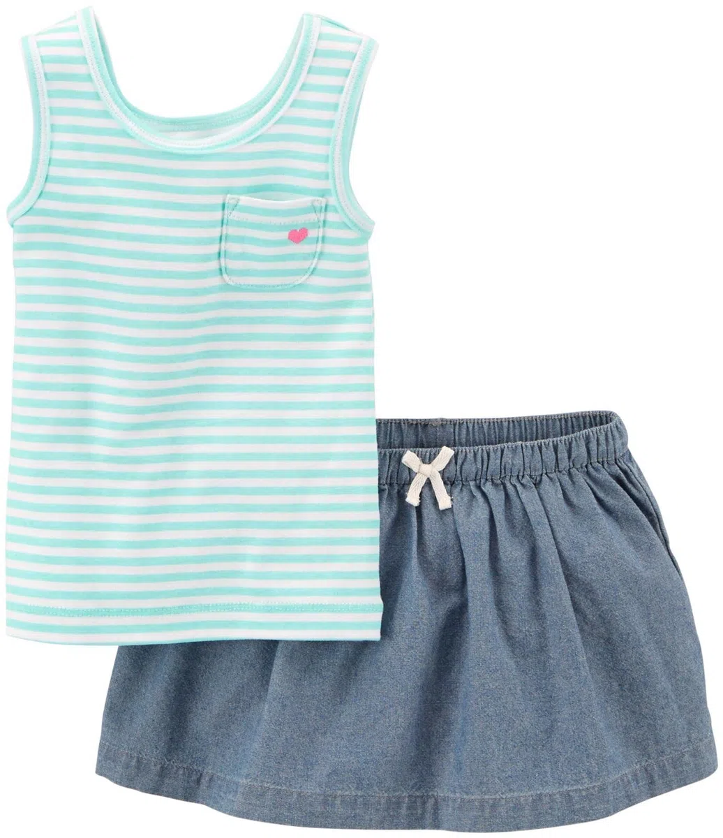 Carter's BabyGirls'CA-569742PieceSkortSet (Baby)-pasek - 12 miesięcy