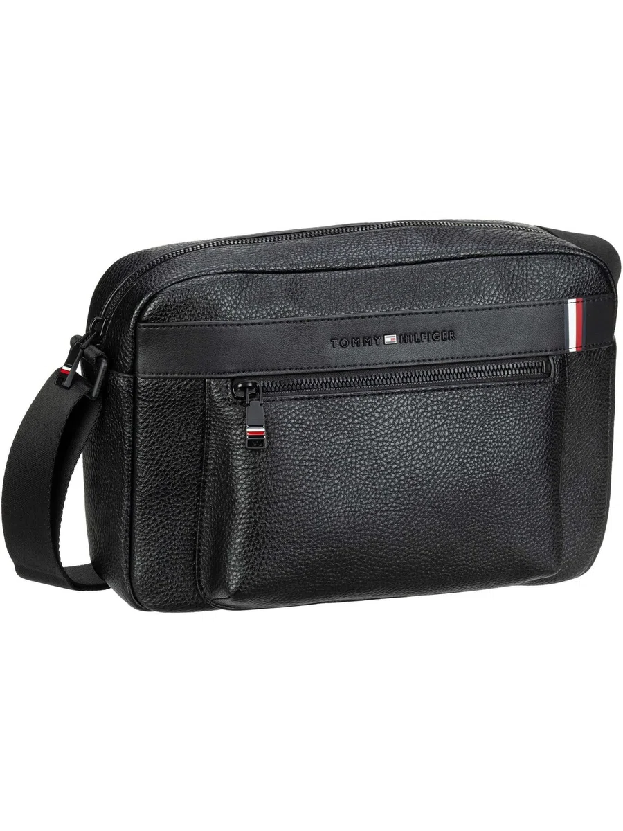 Tommy Hilfiger Męski TH Central Messenger AM0AM10475, czarny (czarny), OS, czarny (czarny), rozmiar uniwersalny