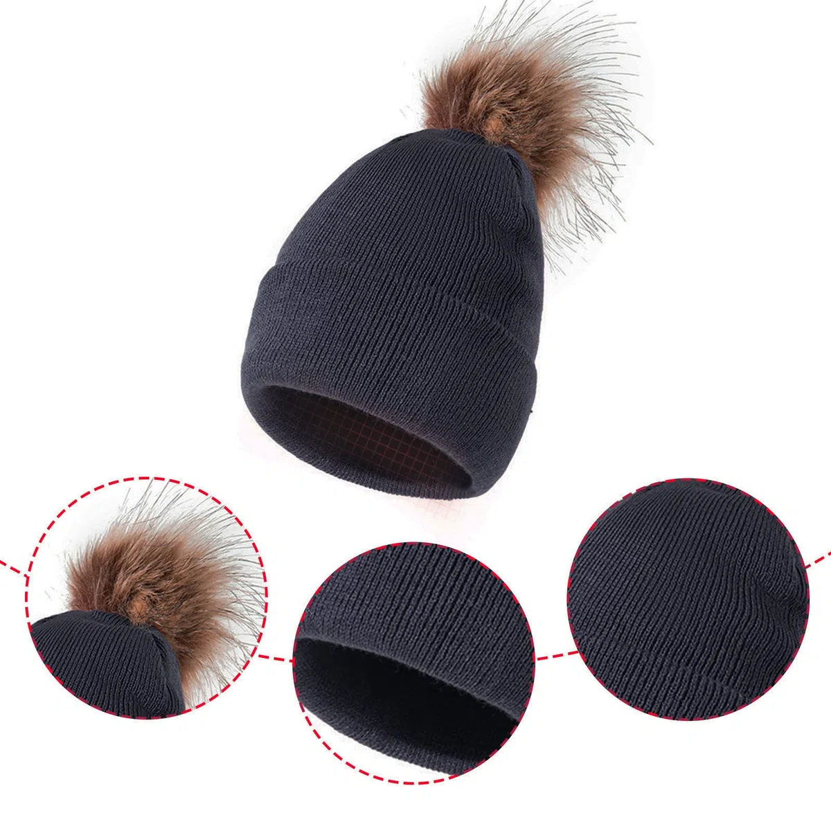 Czapka Zimowa Ciepła Czapka Z Dzianiny Chłopcy Ludzie Bawełniana Podszewka Dziewczęca Czapka Zimowa Czapka Dziecięca Czapki Dziecięce Kaptur Dziewczyny/Kgray/One Size
