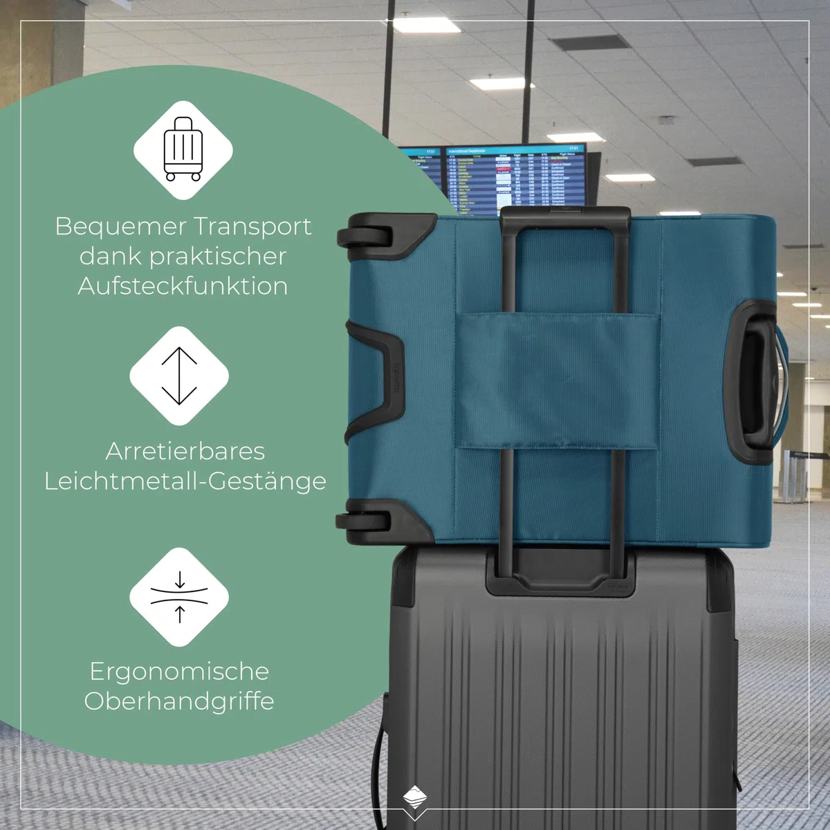 travelite Jetpack Wózek pokładowy z 2 kółkami 55 x 40 x 20 cm / 2,2 kg (2-Rad), benzyna, 55 x 40 x 20 cm / 2,2 kg (2-Rad), Wózek pokładowy z 2 kółkami