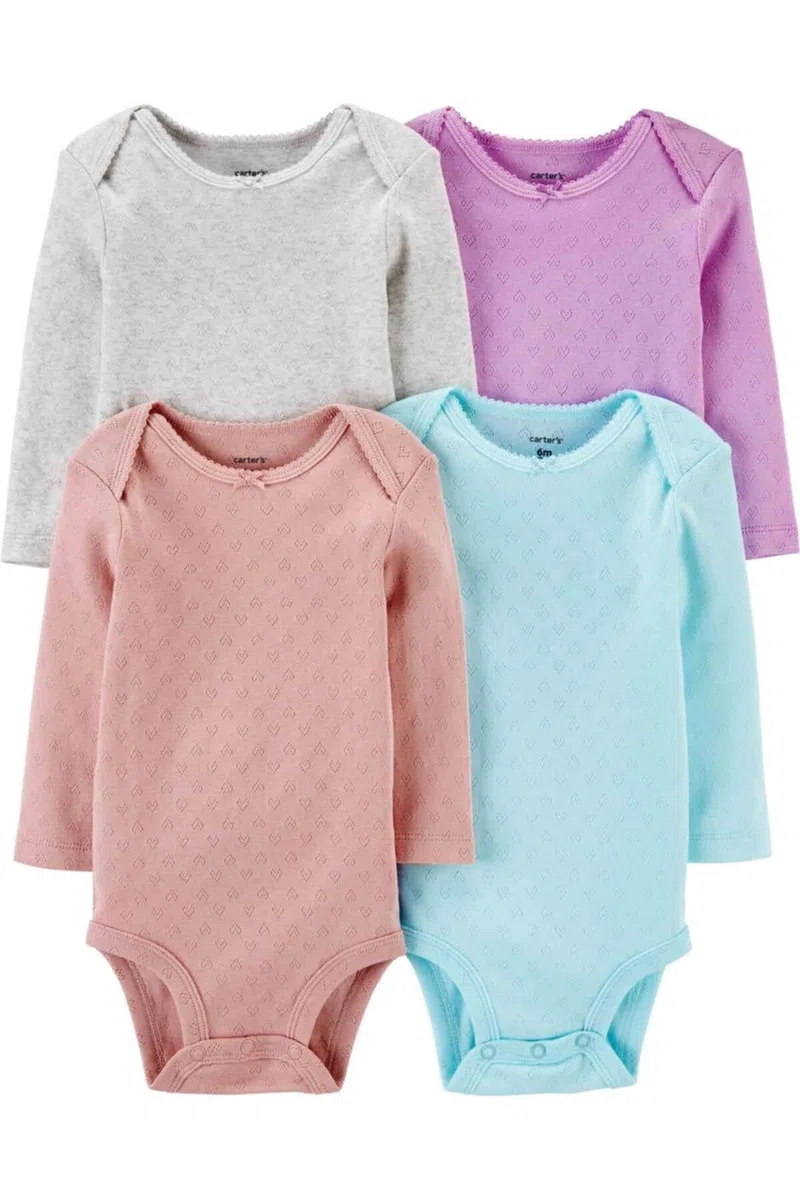 Carter's Unisex Body dla niemowląt, 4-pak (Preemie, Solid Multi), Solid Multi, Wcześniak