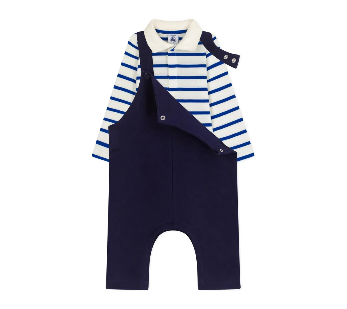 Petit Bateau Bawełniany zestaw prezentowy dla niemowląt: kombinezon i body