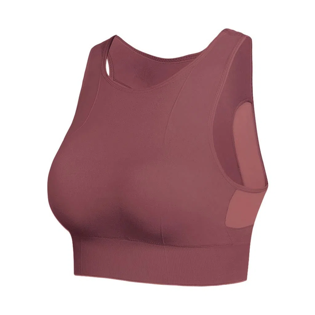 Biustonosz damski Sport Joga Kobieca kamizelka Moda Damska Seksowna przycięta Tank High Impact Training Running Bustier Mesh (kolor: szary, rozmiar: kod XL) (czerwony kod S)